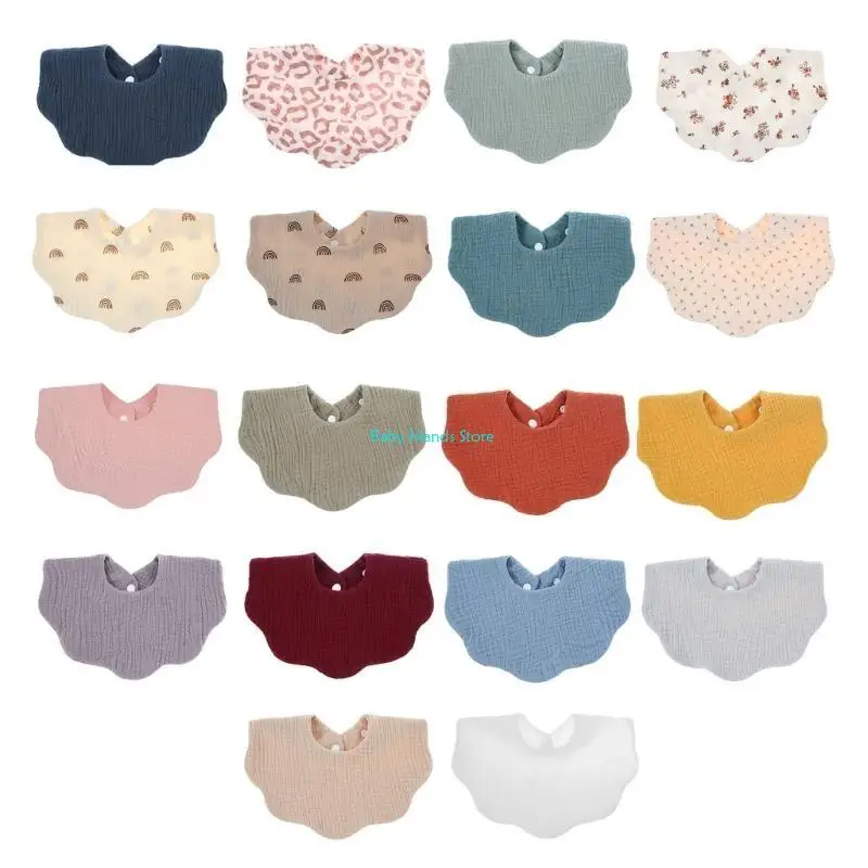 

K92D Baby Feeding Bib Bandana Burp Cloth Scarf Printed Soft Cotton Absorbent Saliva Towel Breathable Apron for