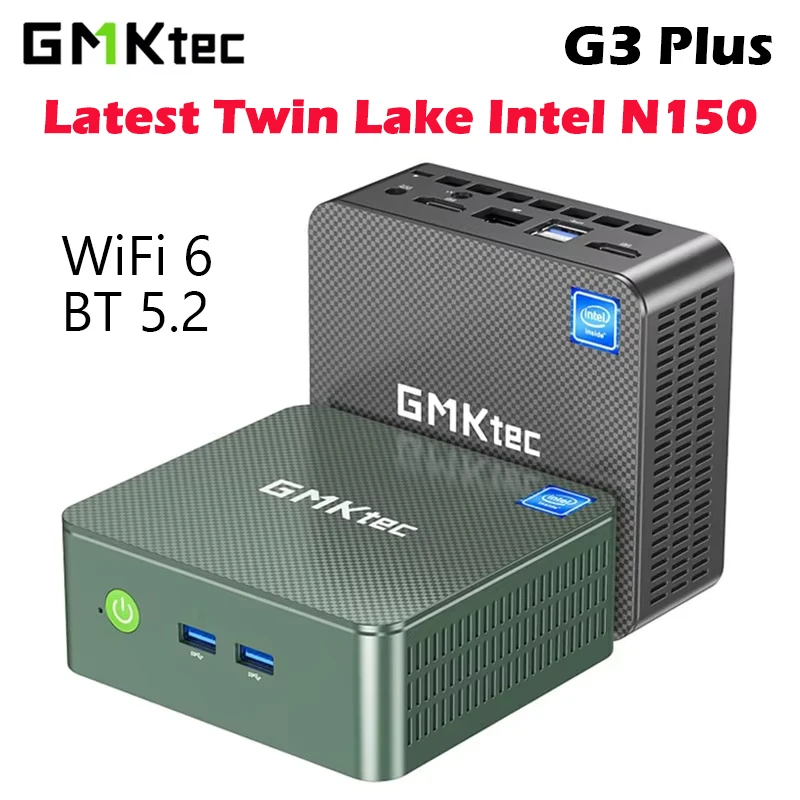 GMKtec G3 Plus новейший мини-ПК Twin Lake N150 DDR4 NVMe SSD WiFi6 BT5.2 Windows 11 Pro 2.5G RJ45 Настольный офисный компьютер