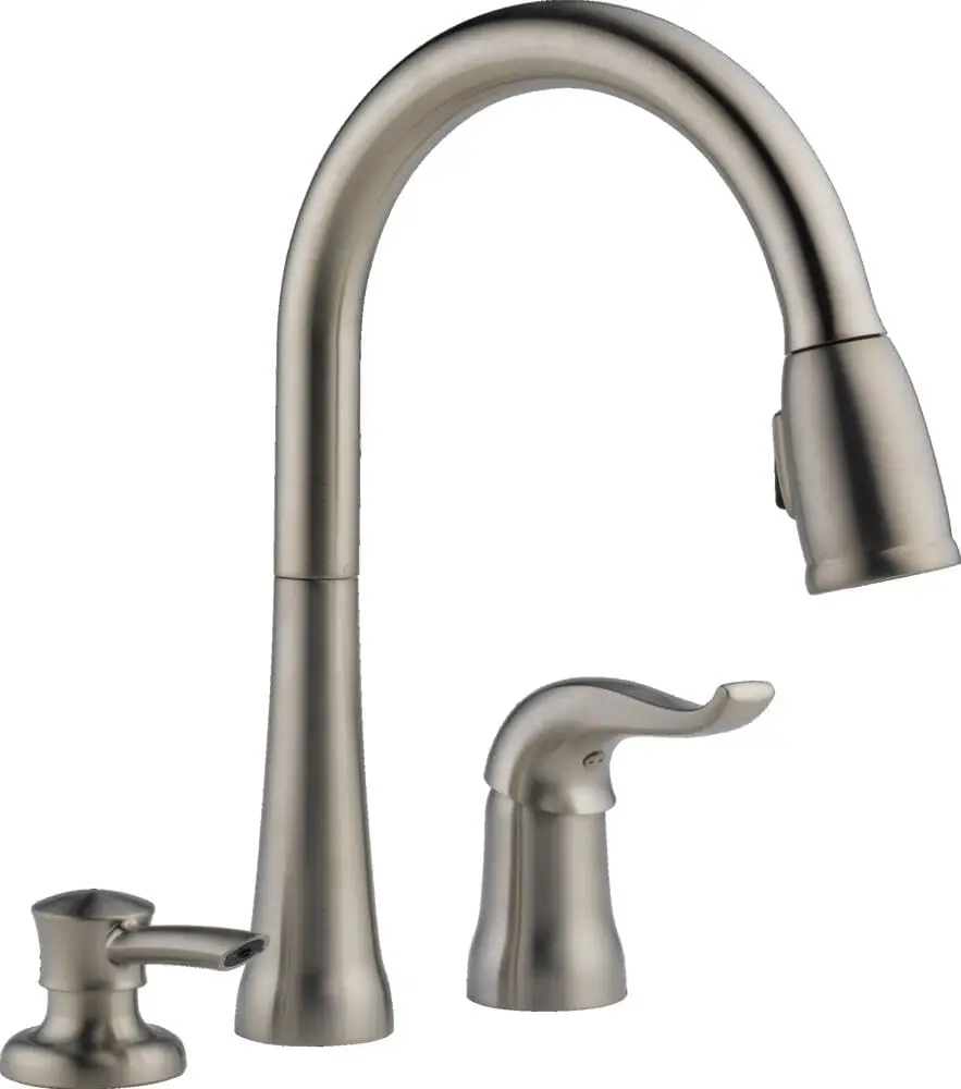 Pull Down Kitchen Faucet Brushed Nickel with Pull Down Sprayer, Kitchen Sink Faucet, Faucet for Kitchen Sink, Soap Dispenser