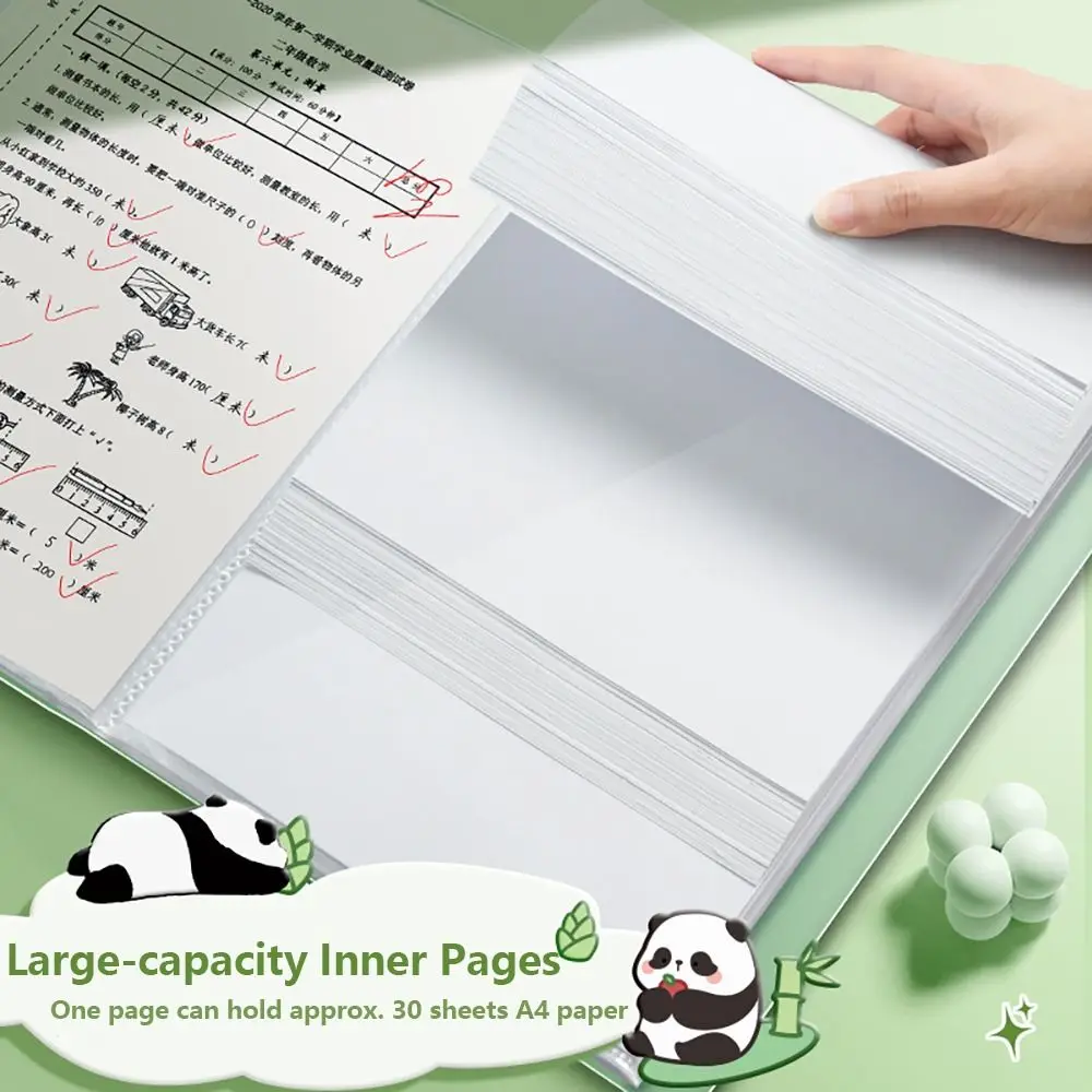 High Quality Capybara Storage Booklet 30/40/60 Pages Large Capacity Archives Bag Panda File Bag School Office