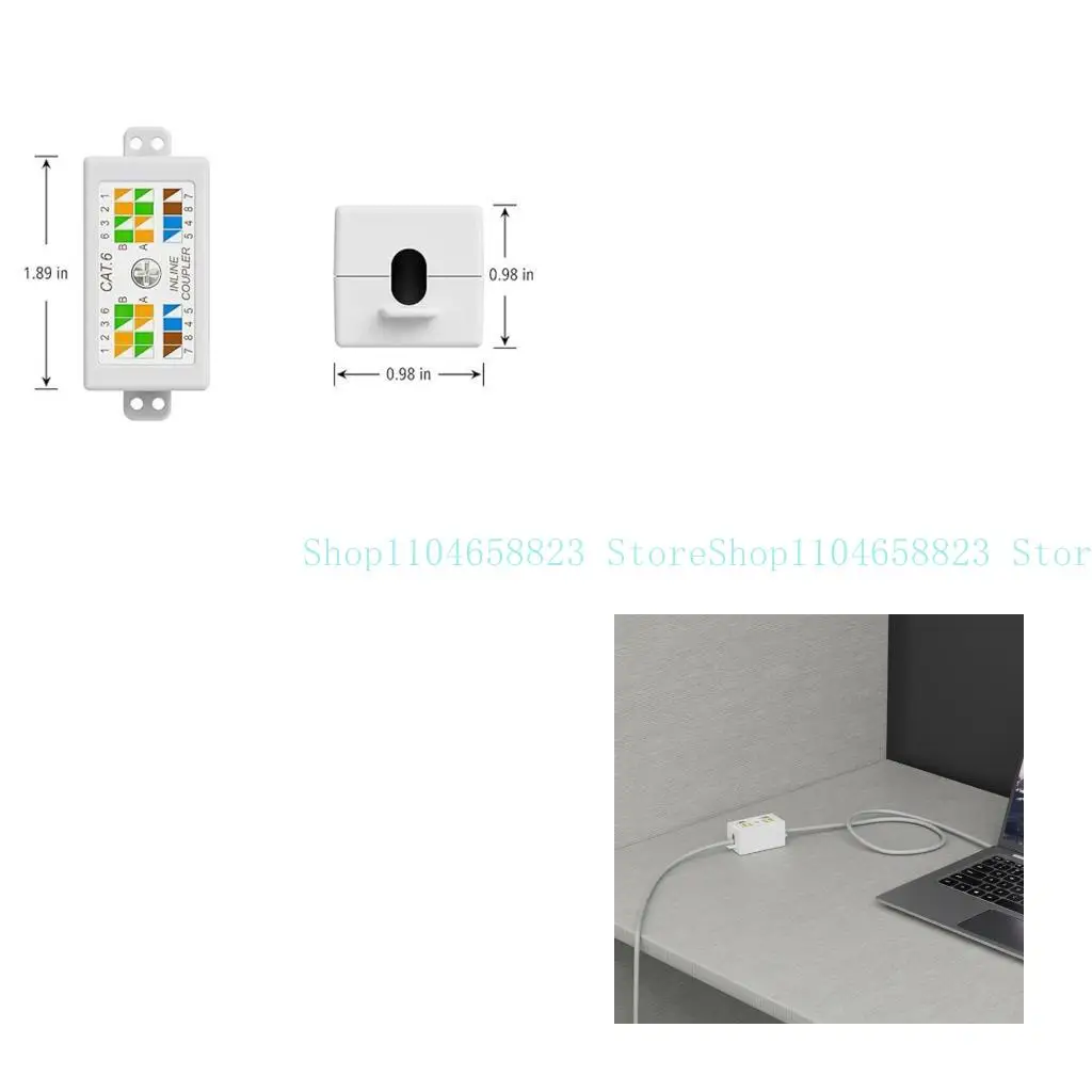 Cat6 Junction Box RJ45 Splices Connector Unshielded Down Type Coupler untuk Aksesori Kabel Ethernet Cat6