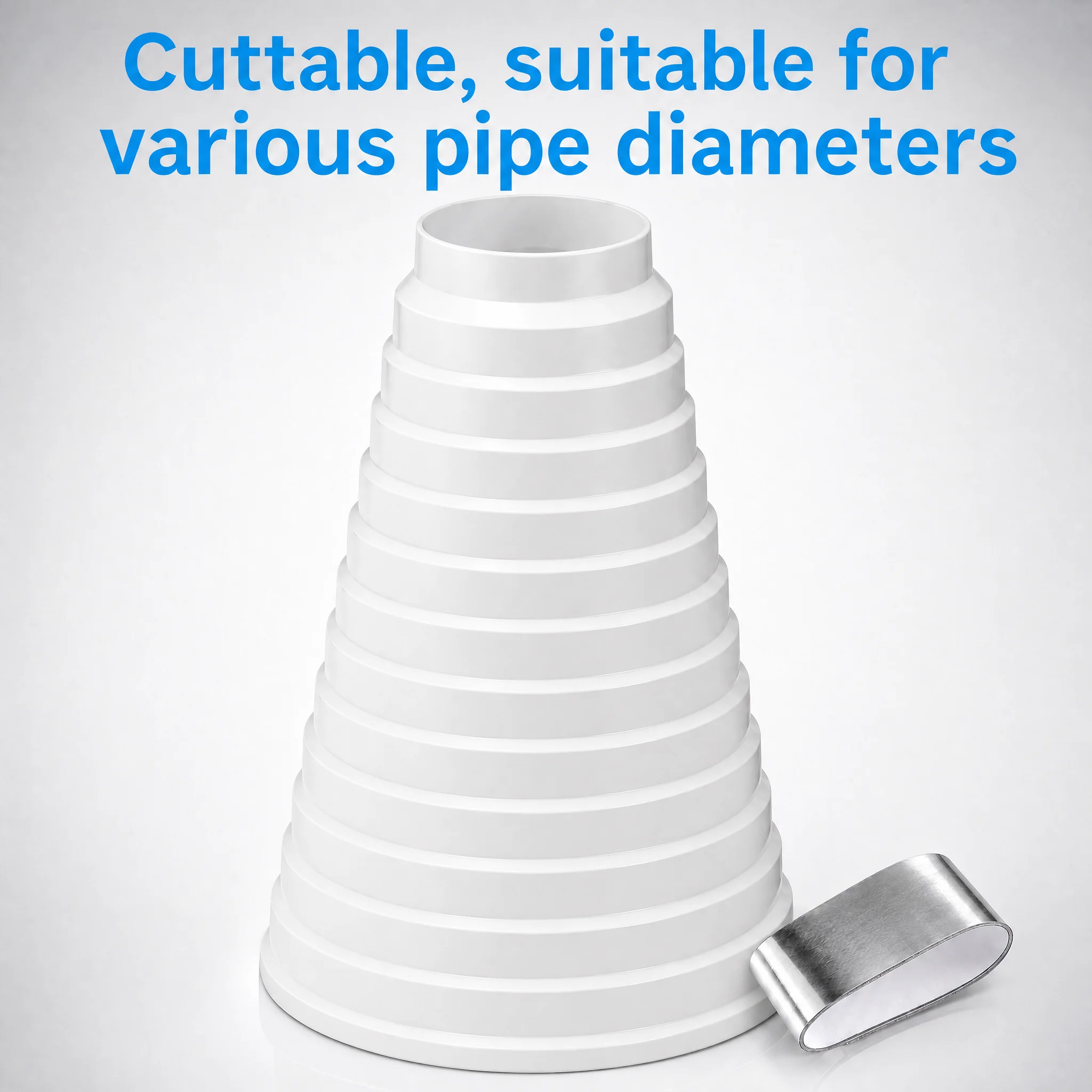 FONISLE 80‑200mm ABS Exhaust Hose Adapter, Plastic Pipe Reducer Connector for Air Ventilation Systems HVAC Hardware Fitting