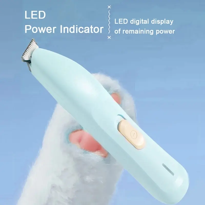 Tondeuse électrique pour animaux de compagnie avec lumières LED, tondeuse à poils de pied, rasoir aste USB, fournitures de soins professionnelles pour chiens et chats