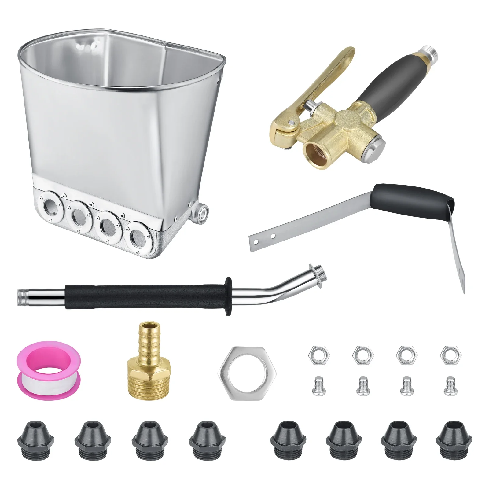 a*-4 Jet Cement Spray Gun Wall Stucco Sprayer Plaster Sprayer Mortar Spray Gun Hopper Wall Paint Spray Gun Tool^