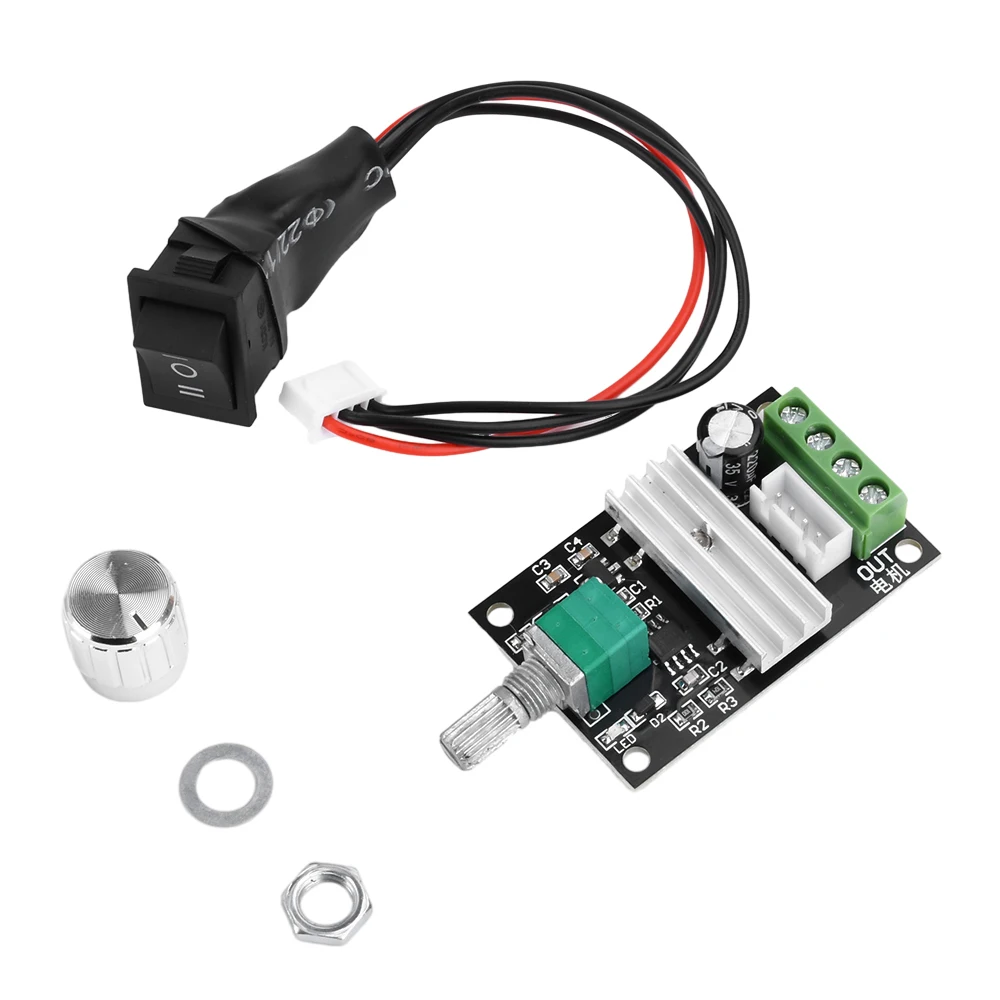 DC6-28V 3A 80W PWM DC Motor Speed Controller Regulator Adjustable Variable Speed Reversible Switch Control Potentiomet