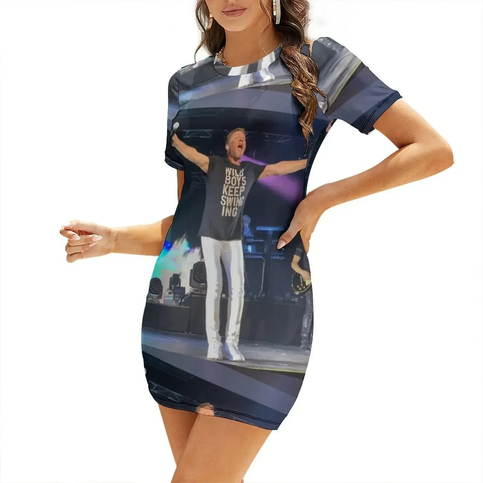 Duran Duran’s Simon LeBon Short-Sleeved Dress summer dress korean women summer women's suit evening dresses women Dress vintage