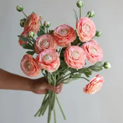 Real Touch Fake Ranunculus in Peach Pink, Spring Summer Handmade/Wedding/Home/Kitchen Decors, DIY Bouquet/ Florals/Centerpieces