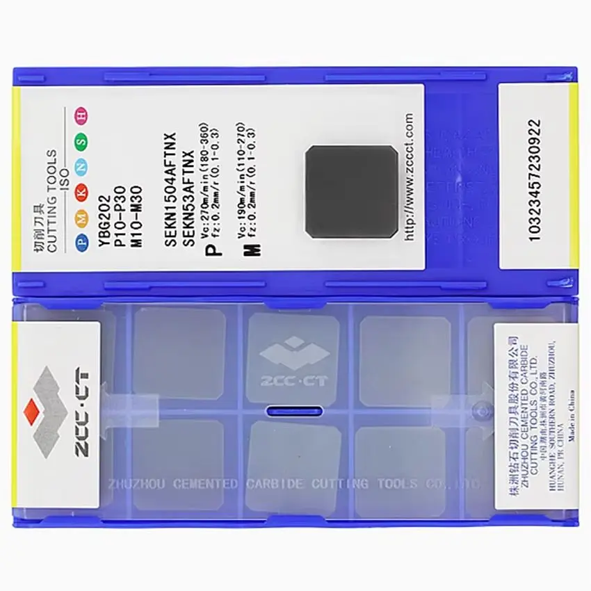 

SEKN1203AFTNX YBM253/SEKN1504AFTNX YBC301/SEKN1504AFTNX YBG202 ZCC.CT CNC blade carbide inserts milling inserts 10pcs/box