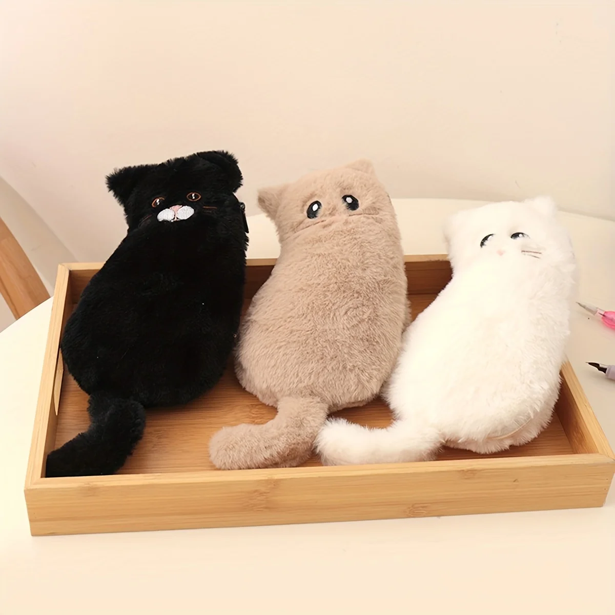 1-Pack Creative Cat-Themed Stationery Storage Bag, Portable Zippered Pencil Case, Suitable for Organizing Study and Office Supplies, a Must-Have Item for Back-To-School Season