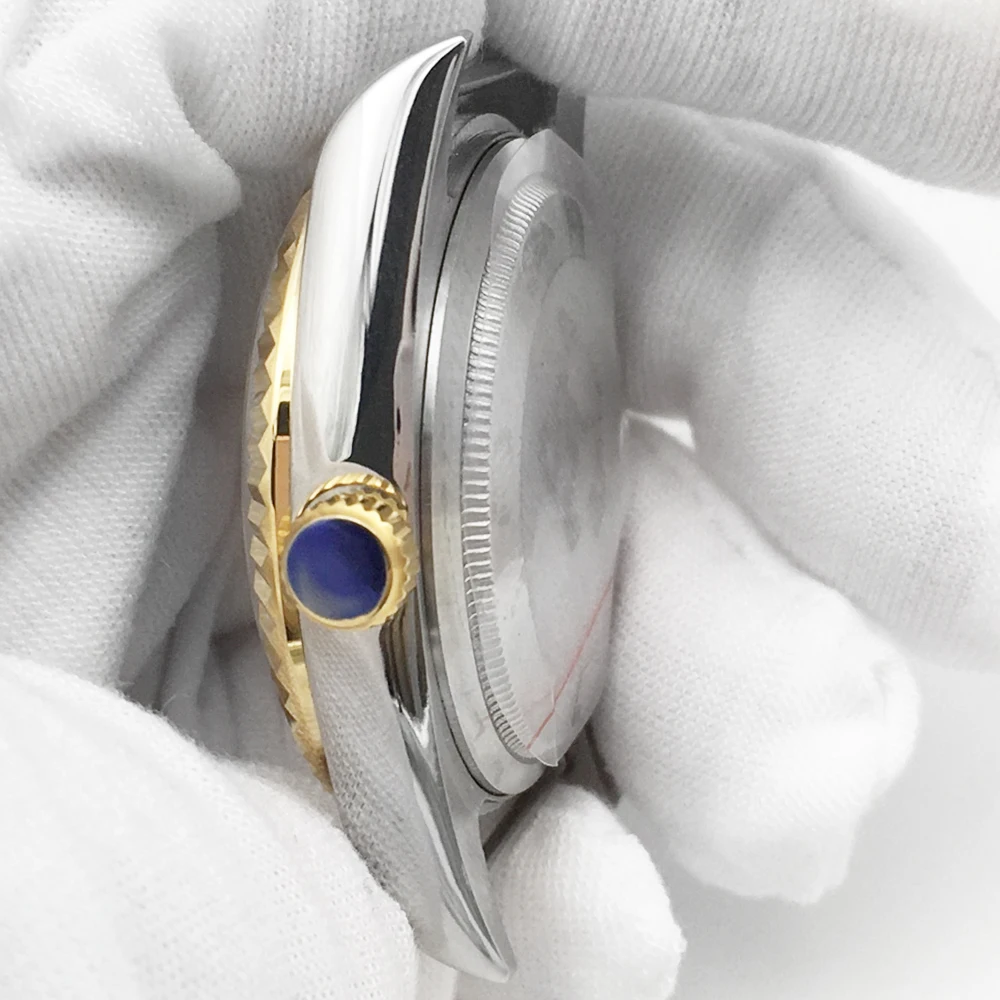 Boîtier de montre pour hommes, 36mm, verre saphir, adapté aux boîtiers de mouvement NH35, pièce de réparation de Bracelet de montre