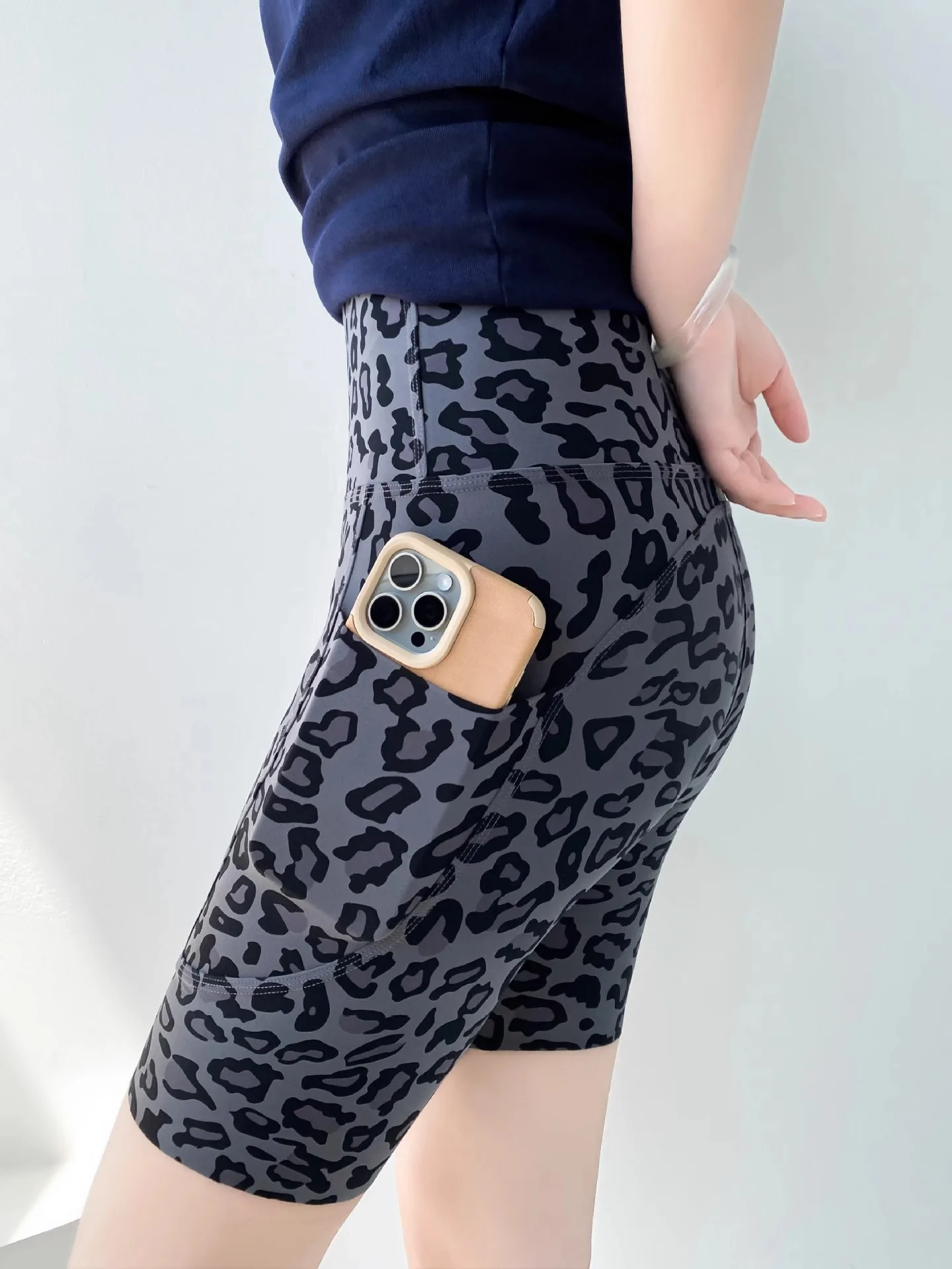 

High Waist ket Leopard arkskin Yoga Pants Women's Summer Slimming Tummy Control Cycling Yoga Trousers Casual Leggings