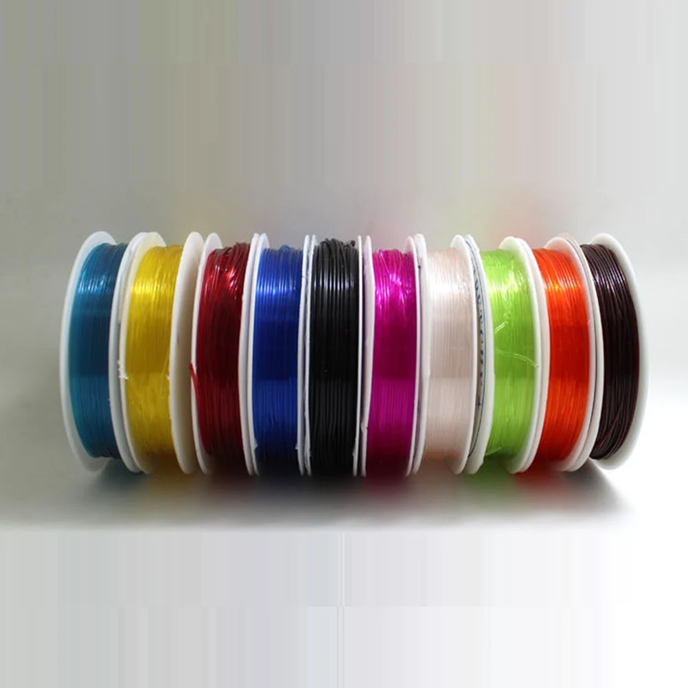 

10pcs 5M Round Elastic Cord Strong Transparent Beading String Flexible Durable Diy Jewelry Making Hair Accessories Bracelet