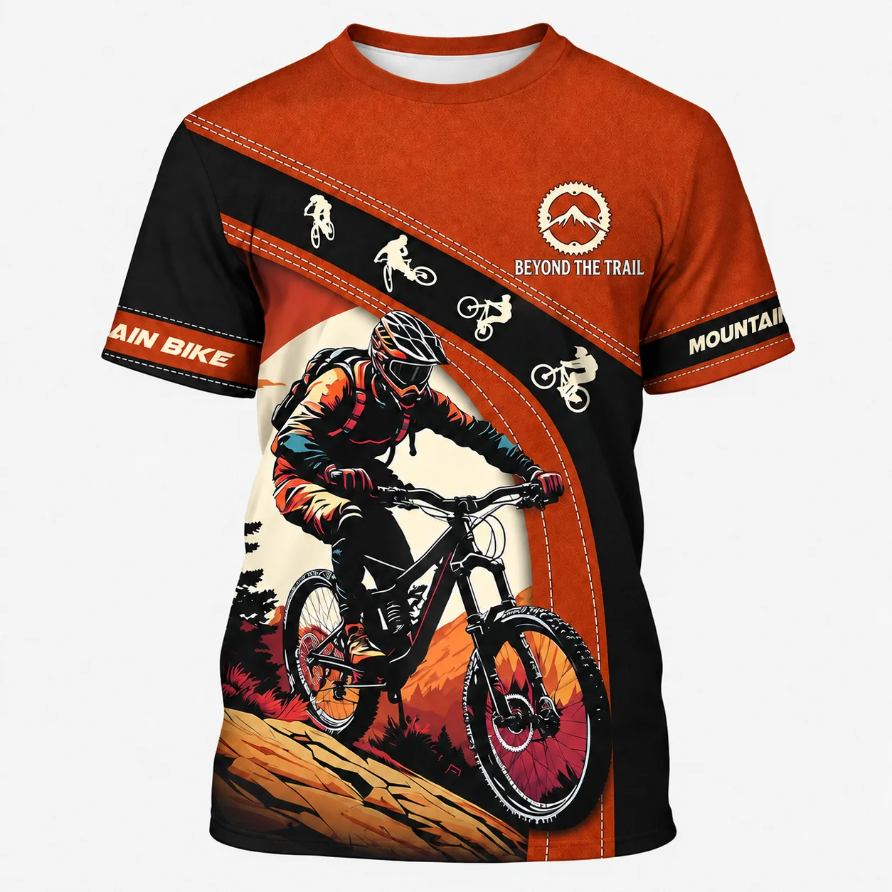 Men MTB Jersey Mountain Bike Shirt 3D Graphic Print Cycling Jersey Short Sleeve Outdoor Sports Trail Riding Downhill Bike Racing