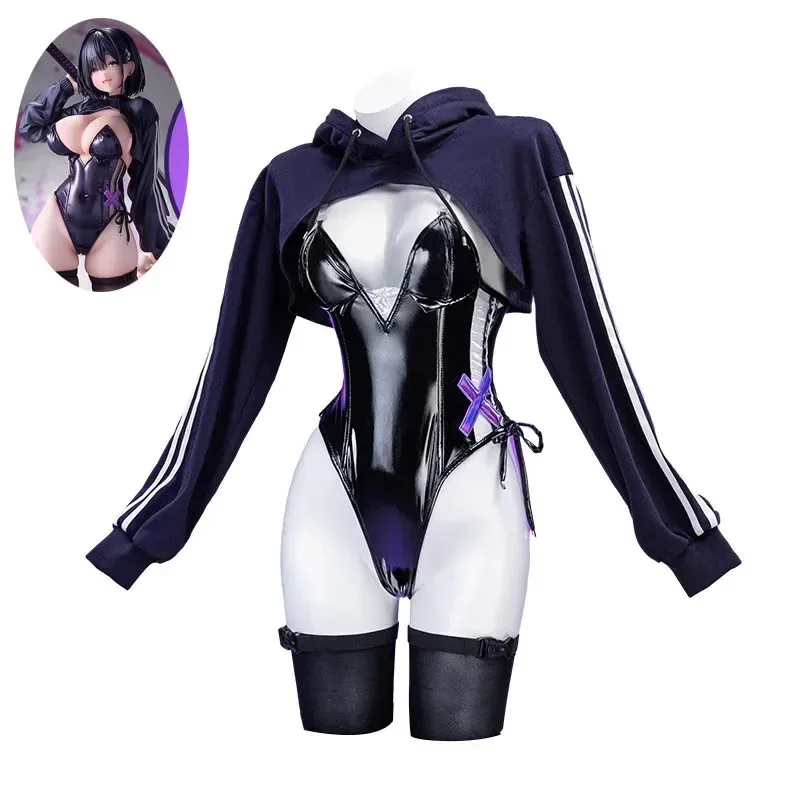 

New 2025 Anime bears Hunter cosplay costume women leather bodysuit hoodies suit bunny girl sexy lingeries Halloween cos❤❤dd