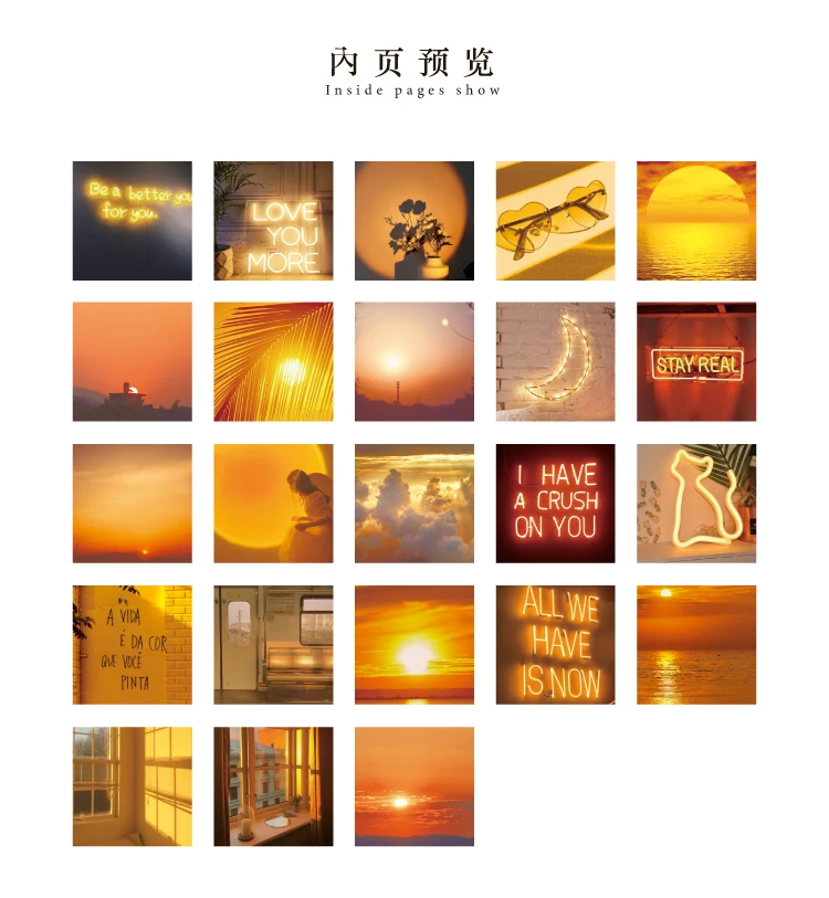 46pcs Dusk Landscape Decorative Stickers for Scrapbooking DIY Journaling Stationery Album Labeling Ins Inspired Stick-Ons