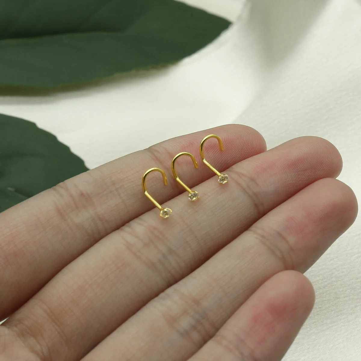 Runder Zirkon 2,0 mm gedrehter Nasenpiercing-Ohrstecker für Damen, Sterlingsilber 925, Nasenpiercing-Schmuck, Nez Pircing Nariz Joy Tous Corporal – Detail 9