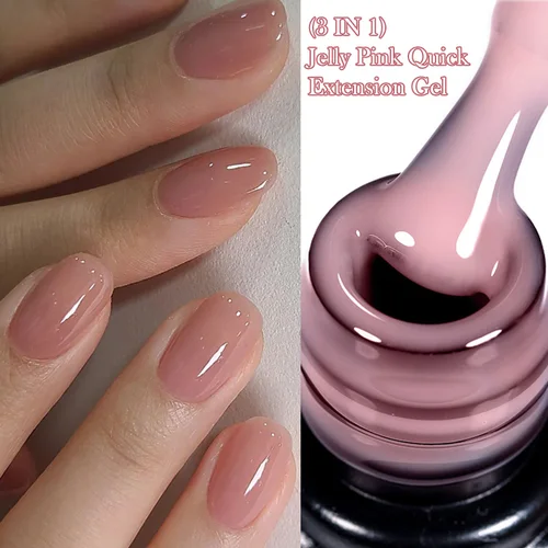 LILYCUTE 7ML extensión rápida Gel de uñas gelatina rosa para manicura construcción autonivelante Gel UV arte de uñas Base de goma barniz de Gel
