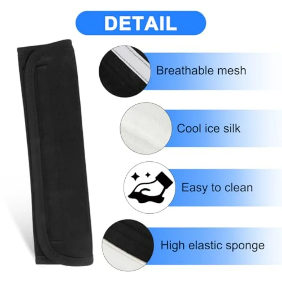 Car Seat Belt Cushion Shoulder Strap Ice Silk for Adults Babies Stroller Pushchair High Chair Seatbelt Pad Covers with Soft Com view 4