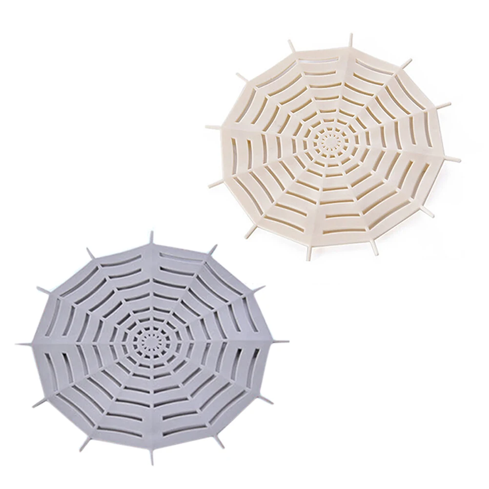 

2pcs Spider Web Shaped Sink Strainer Kitchen Bathroom Sink Garbage Mesh Filter Sewer Drain Net Filter Strainer (Grey)