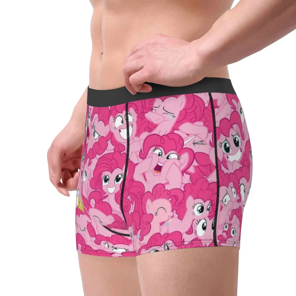 Sexy Boxer Pinkie Pie Mess MLP Shorts Panties Men Underwear Cartoon Breathable Underpants for Male