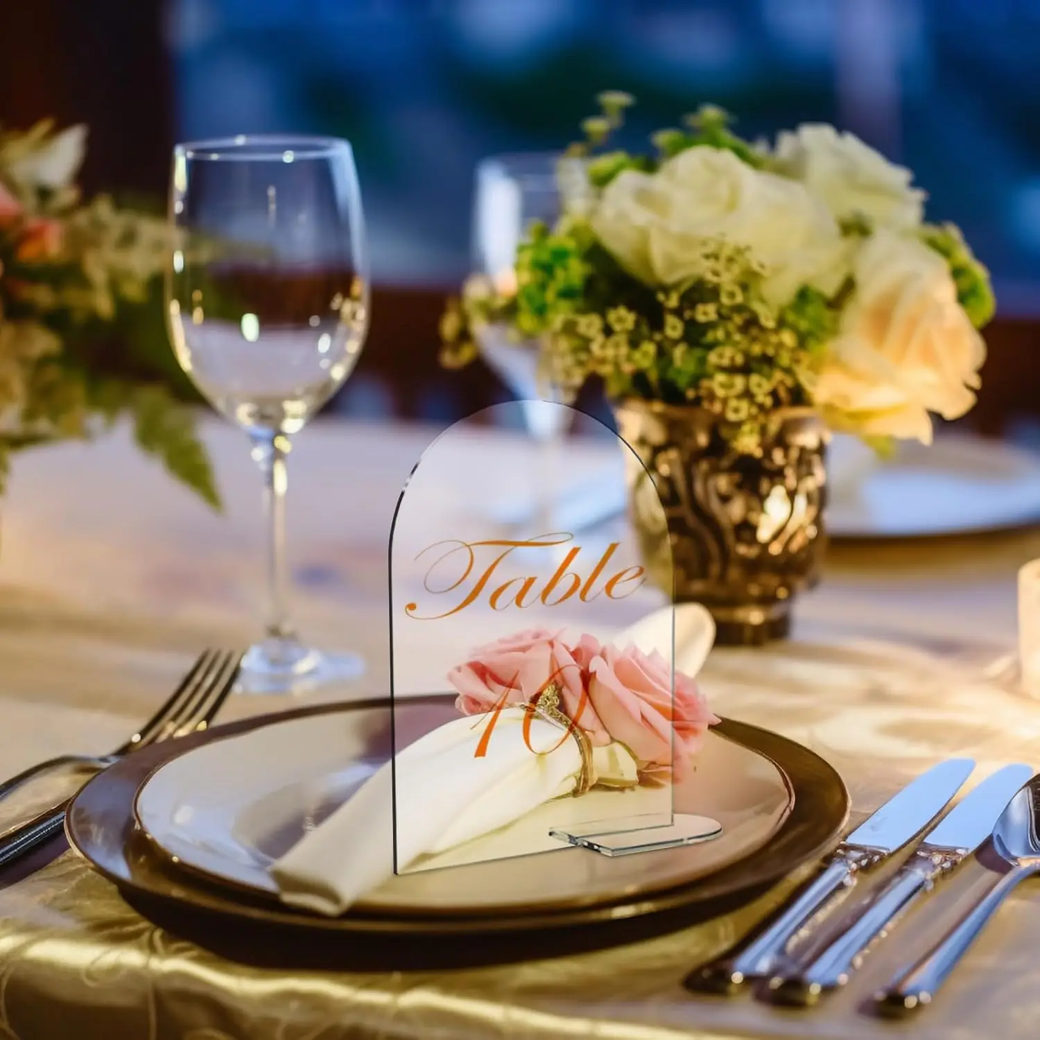 5/10/20Pcs Clear Acrylic Arch Sign with Stand Blank Name Tags Wedding Table Number Holder Place Card Party Wedding Decoration