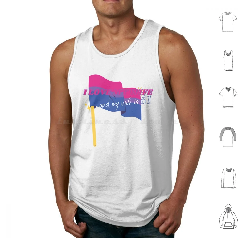 Bi Wife Pride Flag Tank Tops Print Cotton Bi Bigirl Bi Girl Pride Rainbow Not Rainbow Love No Lie Lie Cute Couples