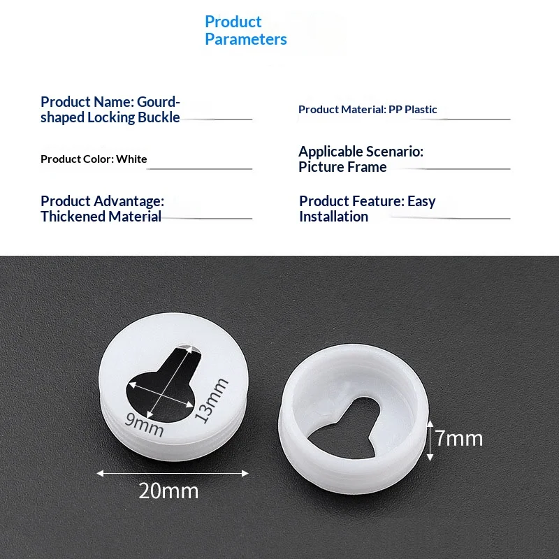 20PCS Plastic Frame Accessories Lock Hidden Plastic Gourd Hanging Fastener Furniture Hardware Round Hanging Fastener Accessories