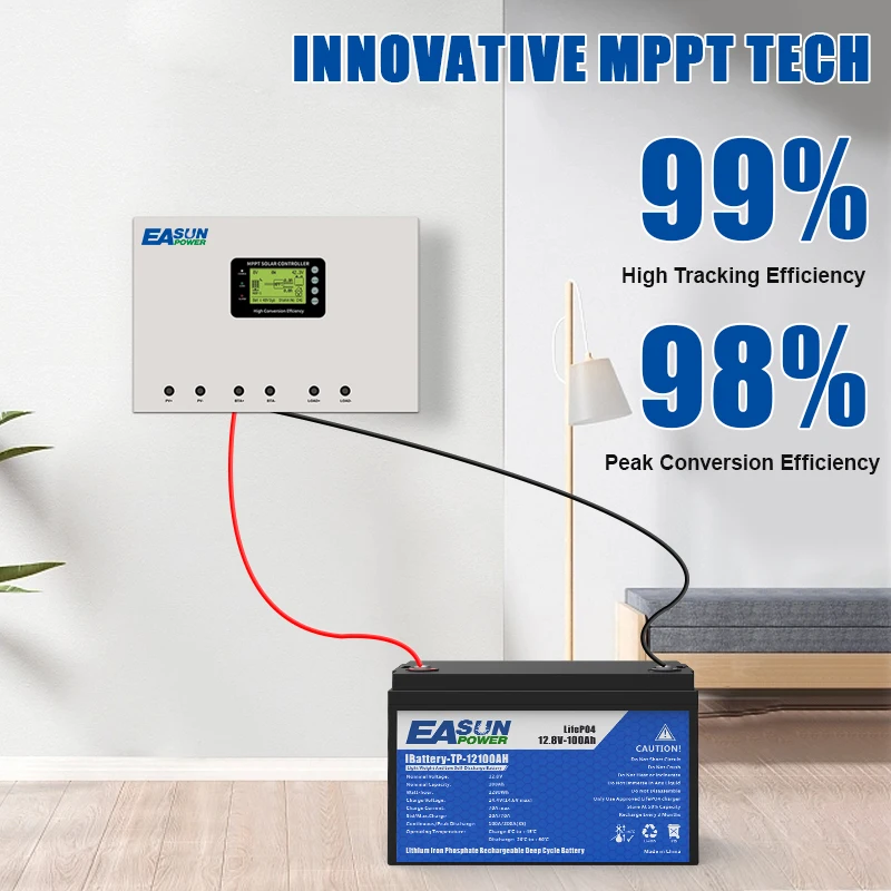 Easun Newest Intelligent Photovoltaic MPPT Controller 12v/34v/36v/48v 120a MPPT Charger Controller For Solar System