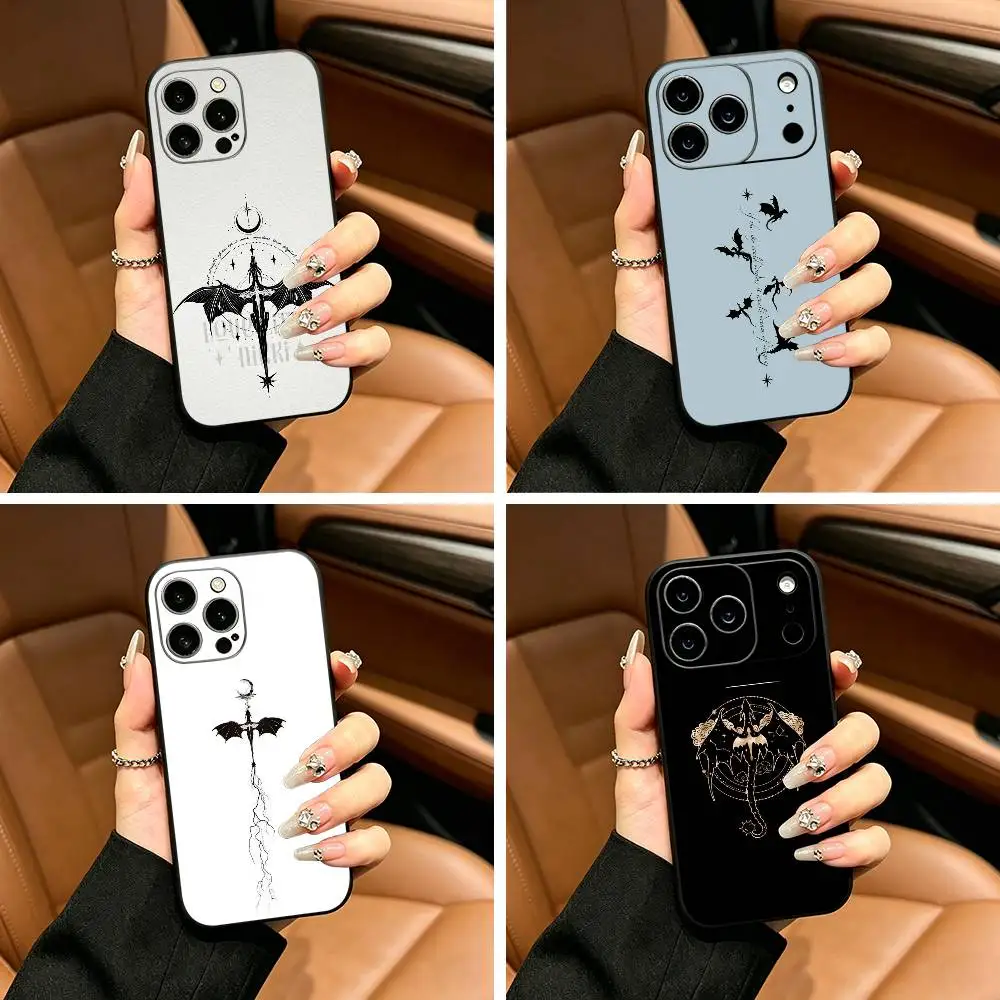 

Novel Fourth Wing Phone Case For iPhone 17,16,15,14,13,12,11 Pro Max,16Plus,XS Soft Black Cover