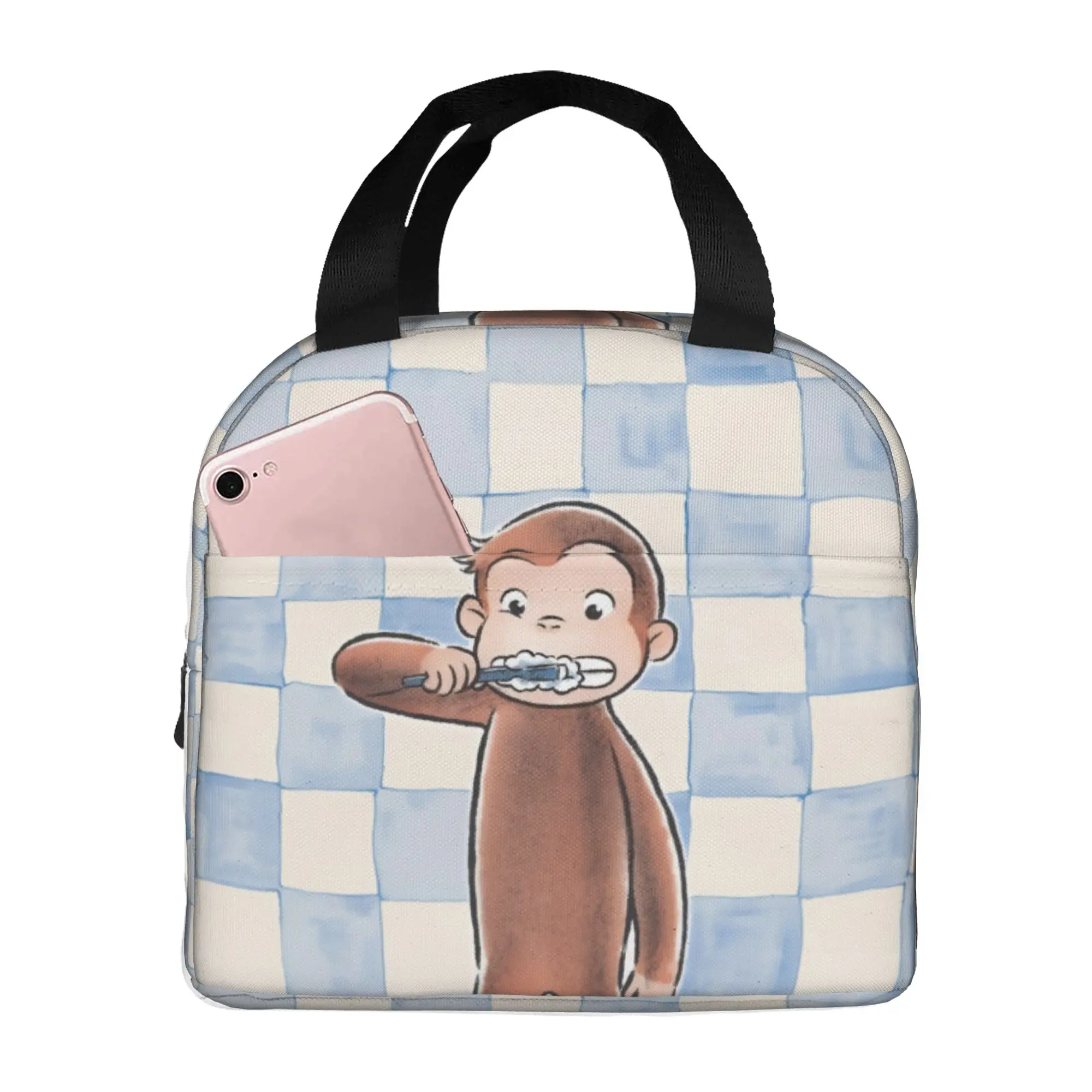 C-Curious Georges Insulated Lunch Bag for Camping Travel Monkey TV Series Leakproof Cooler Thermal Lunch Box Women Men