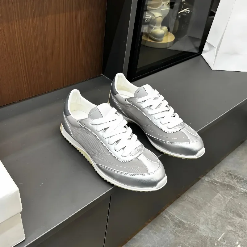 2026 New Women Retro Color Block Suede Casual Sneakers Flat Lace Up Walking Shoes Summer Everyday Sports Trainer Footwear