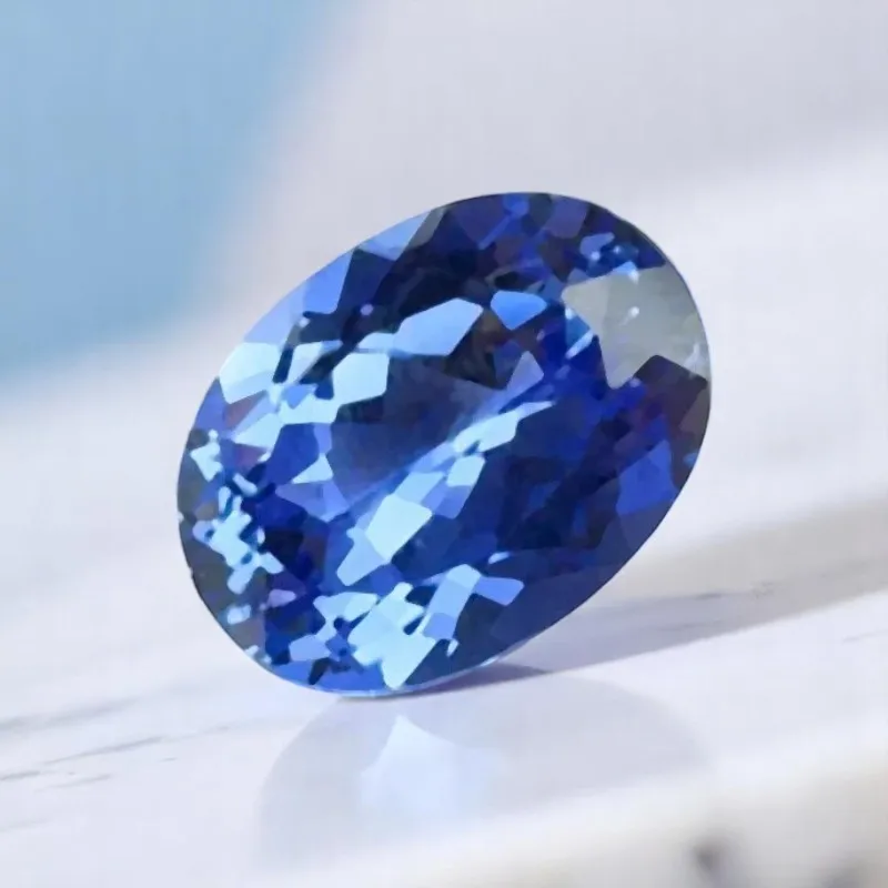 ジュエリー作り用の宝石,実験室で栽培,サファイア,コーンフラワー,ロイヤルブルー,楕円形カット,10x14mm, 8カラット,vvs1,agl証明書