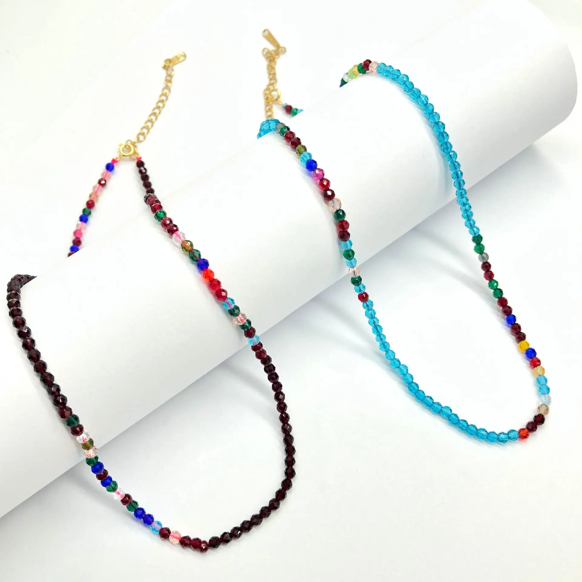 

Fashion Colorful Crystal Necklace Collarbone Chain for Women's Necklace Accessory Statement Party Bohemian