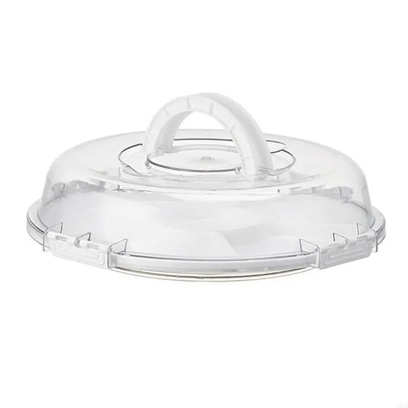 Sectioned Fruit Serving Tray with Plastic Construction, See-Through Lid, Secure Latches, and Carry Handle Y5GB