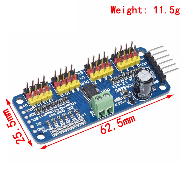 Driver Servo PWM 12-bit 16-saluran-antarmuka I2C-PCA9685 UNTUK Arduino Raspberry Pi DIY perisai Servo modul perisai