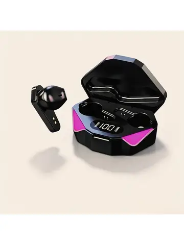 Bluetooth TWS Gaming Earphones Low Latency Wireless In-Ear Headphones With Built-in Mic LED Indicator Lights