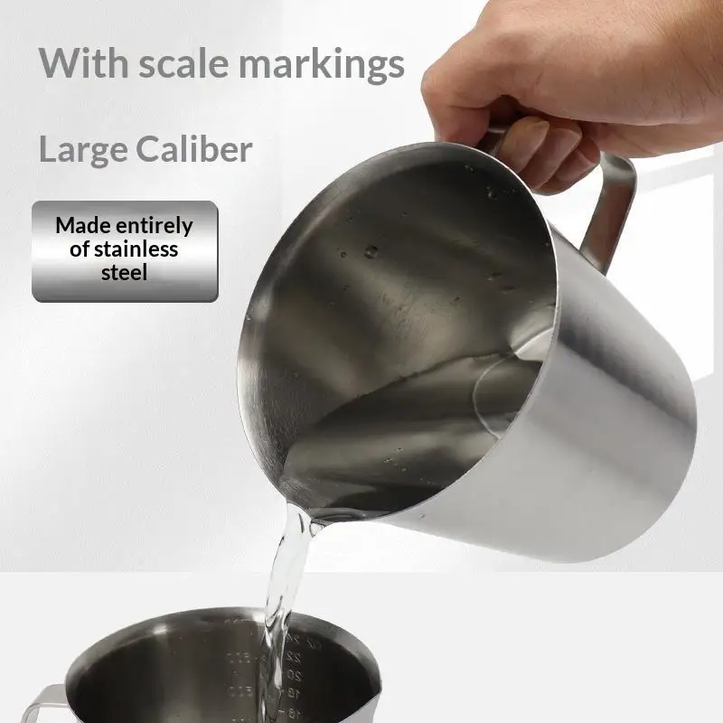 Stainless Steel Measuring Cups Food Grade 500/700/200ml Accurate Heat Resistant For Baking Coffee Brewing Professional Kitchen