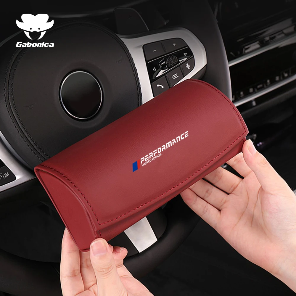Leather Car Glasses Clip Sun Visor Sunglasses Holder Clip For BMW Performance X1 X2 X3 X5 X6 X7 G01 G05 G30 F40 E90 F15 M M3 M5