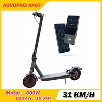 AOVOPRO AP07 Electric Scooter 600W Motor 36V 10.5AH Battery 35KM Max Range with Turning Lights Dual Shock Absorption Scooter