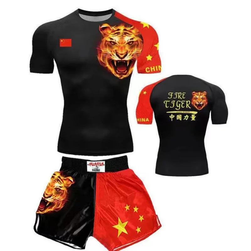 EVERBOUT Customized Boxing Training Fighting Combat Short Sleeve Shorts Two-piece Set