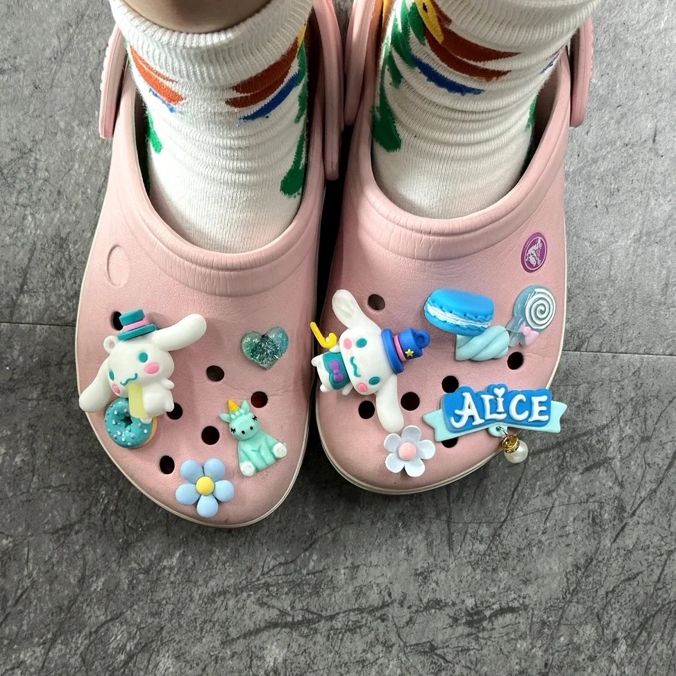 

JIBBITZ Sanrio, декор для обуви с персонажем для крокодилов, мультяшная корица, мелодия Pochacco Kawaii, сделай сам, очаровательный подарок на вечеринку