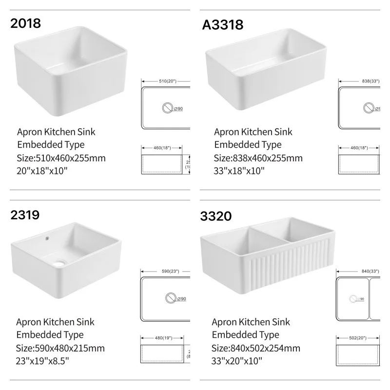 YJQ open kitchen sink large embedded under-counter basin ceramic sink vegetable basin