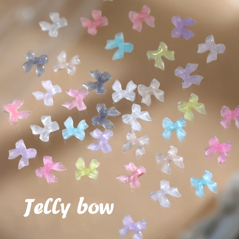 50PCS Bow Nail Charms Decorations Long Bowknot Ornament Kawaii Nail Supplies For Professionals Accessories image 4