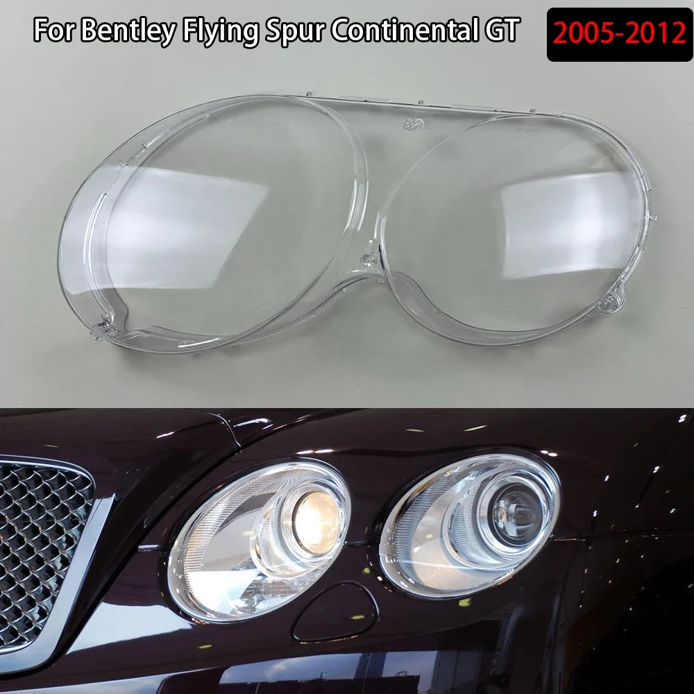 

For Bentley Flying Spur Continental GT 2005-2012 Headlamp Cover Transparent Lamp Shade Case Headlight Shell Lens Plexiglass
