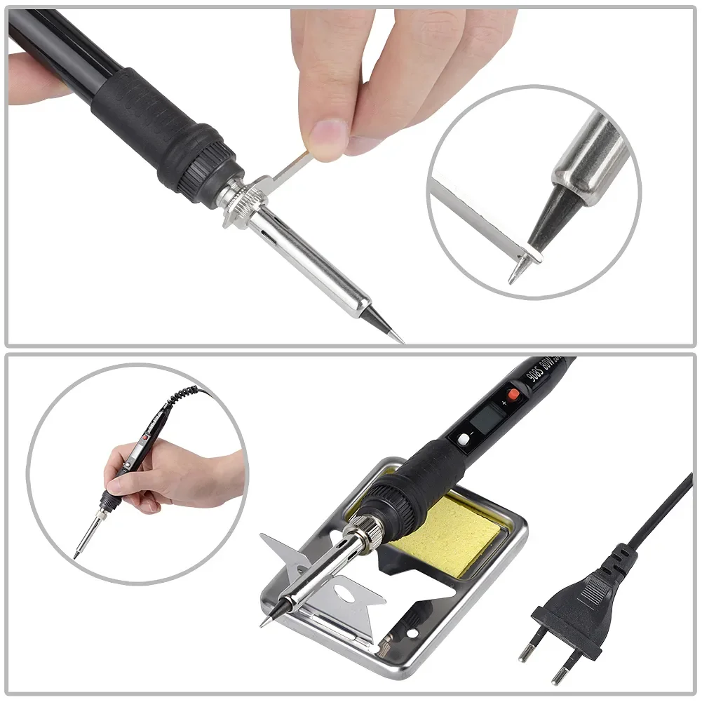 80W Electric Soldering Iron Kit Temperature Adjustable 220V 110V Welding Tools Set Soldering Flux Soldering Tips Rework Station