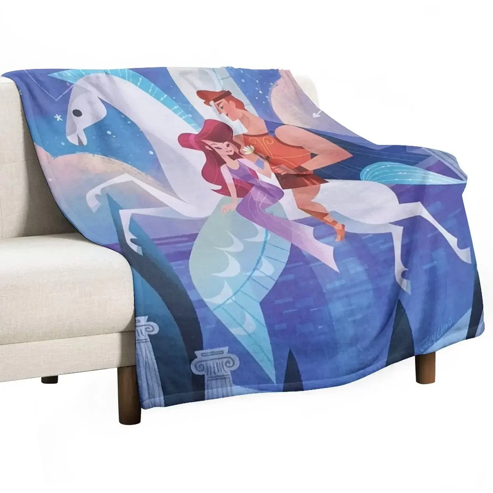 Hercules, Meg & Pegasus Throw Blanket Furrys Plaid halloween Summer Blankets Sofas Of Decoration Cute Plaid Blankets