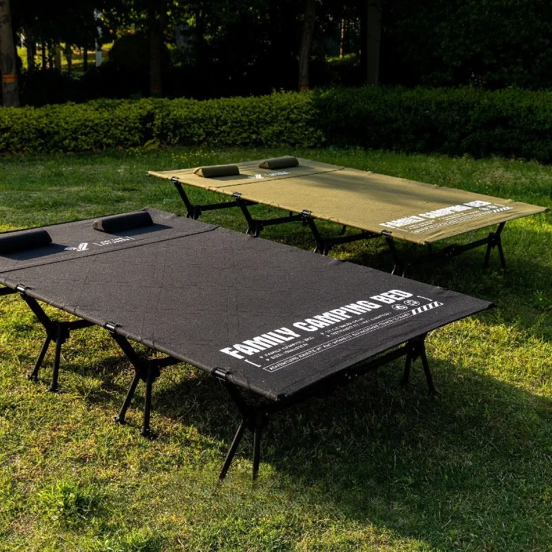 Outdoor camping parent-child bed High and low foldable bed, portable camping lunch break bed