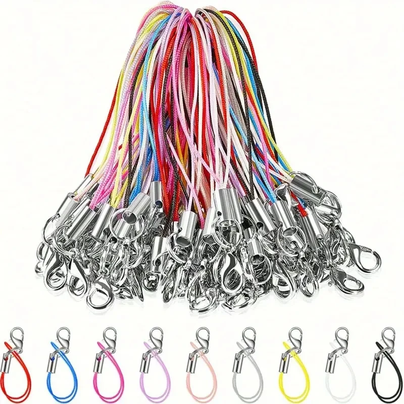 65mm 30pcs Strap with buckle for hand chain; Multi-functional mobile phone hanging rope keychain