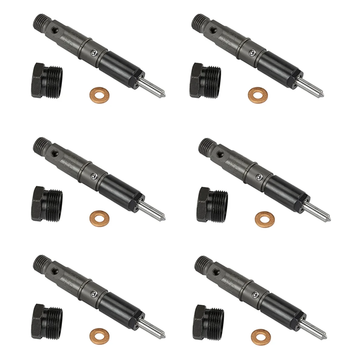 6Pcs Fuel Injector Set W/Ring Kit 3283562 for Cummins 5.9L KDAL59P6 Nozzle Holder P7100 1994-1998