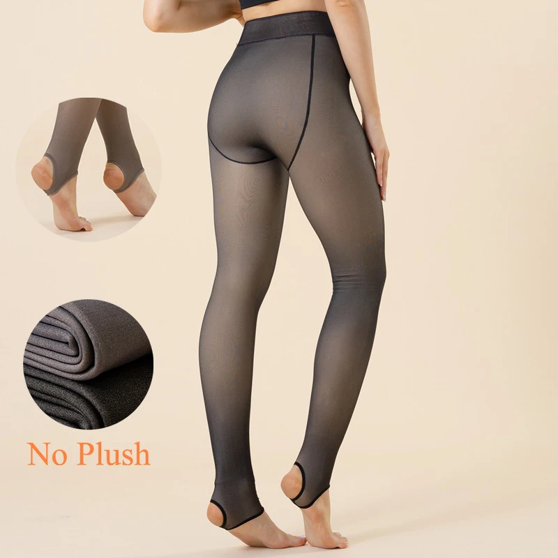 2024 New Women Thermal Leggings Warm Winter Elastic Pantyhose Female Versatile Work Daily High Waist Thicken Fleece Skinny Pants